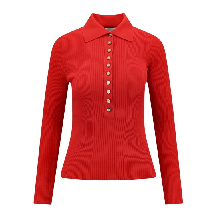 Czerwona Koszulka Polo z Rybami z Wiskozy Gucci