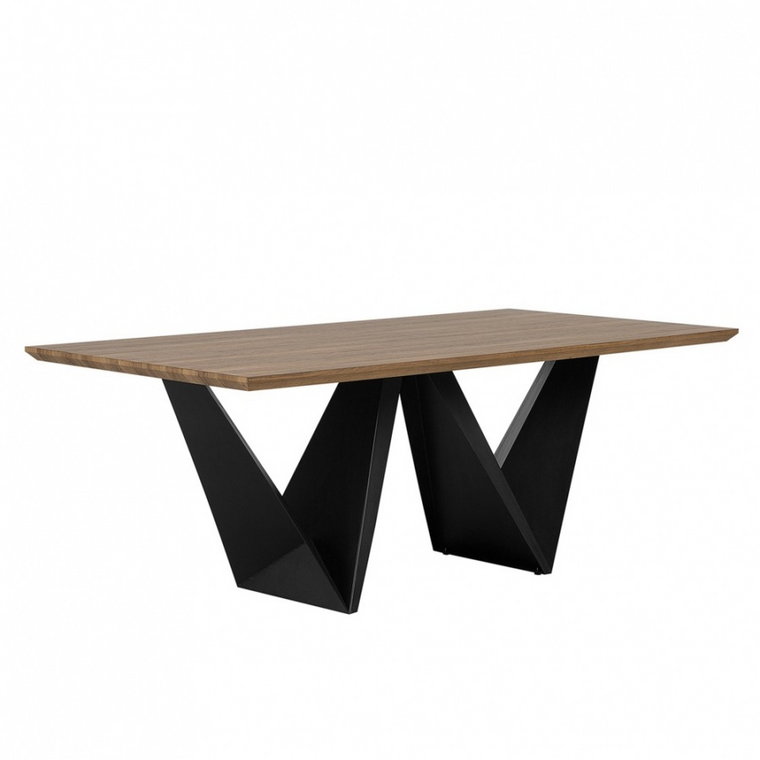 Stół do jadalni 200 x 100 cm ciemne drewno z czarnym SINTRA kod: 4251682200530