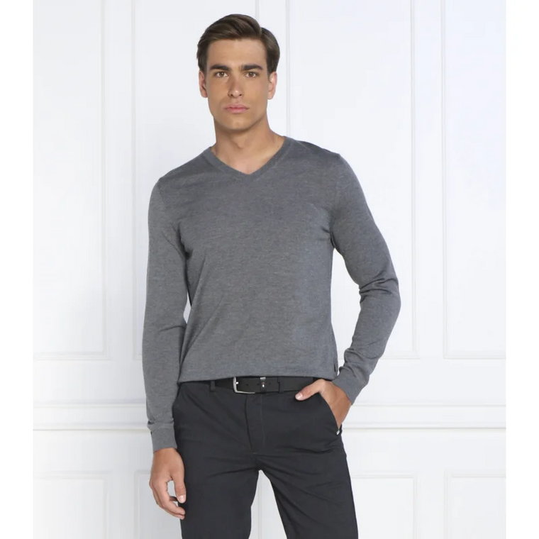 BOSS BLACK Wełniany sweter Melba-P | Slim Fit