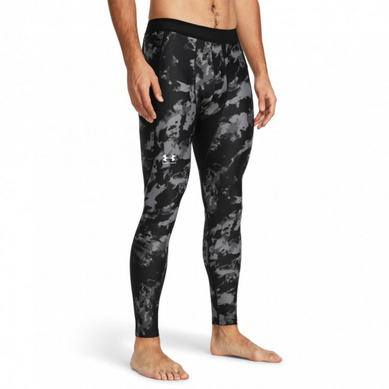 Męske legginsy treningowe Under Armour UA HG IsoChill Prtd Leggings - czarne