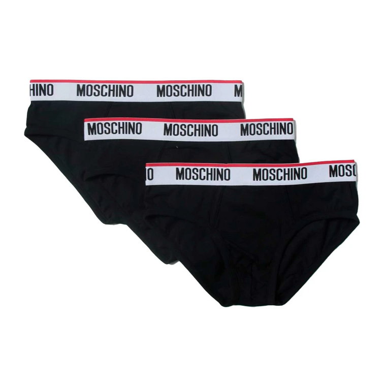 Czarne męskie slipy z logo na elastycznej taśmie Moschino