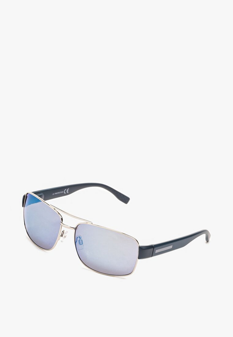 Niebieskie Okulary Przeciwsłoneczne Pilotki z Opalizującymi Szkłami Tinarenes