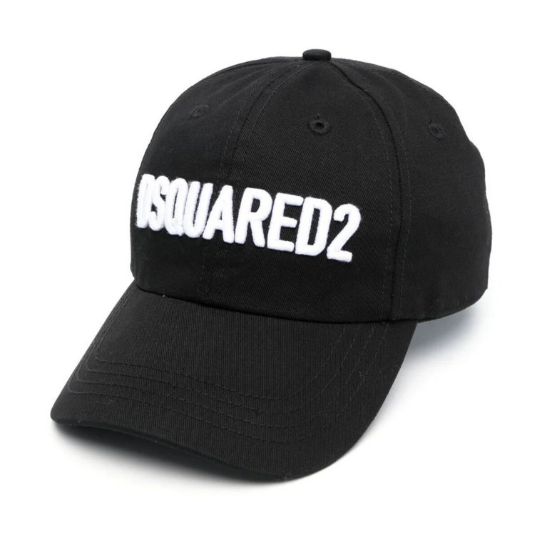 Czarna czapka baseballowa z zakrzywionym daszkiem Dsquared2