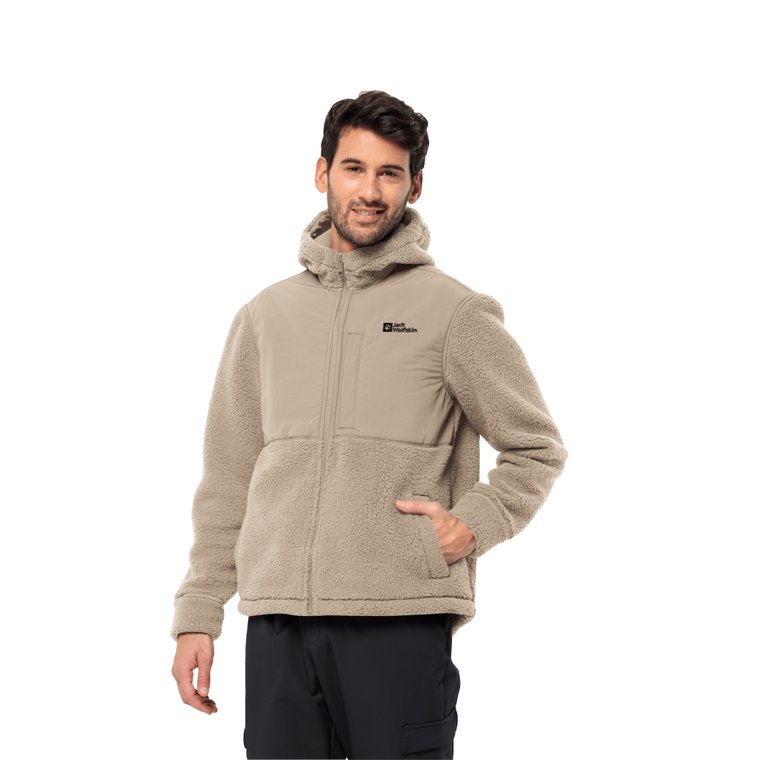 Męska kurtka polarowa Jack Wolfskin FELSLICHT HOODED JKT M anis - XXL