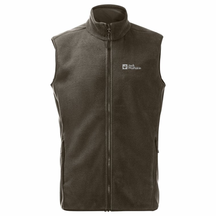 Męska kamizelka polarowa Jack Wolfskin WALDSTEIG FZ VEST M cold coffee / cold coffee - XXL