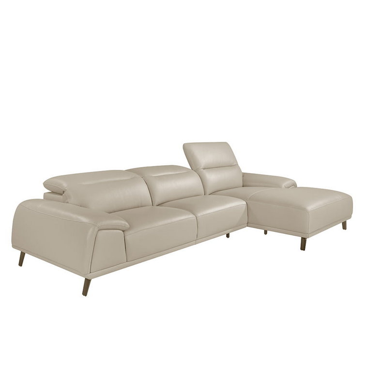 Sofa Z Szezlongiem Z Szarej Skóry Bydlęcej W Kolorze Taupe  6150 Angel Cerda