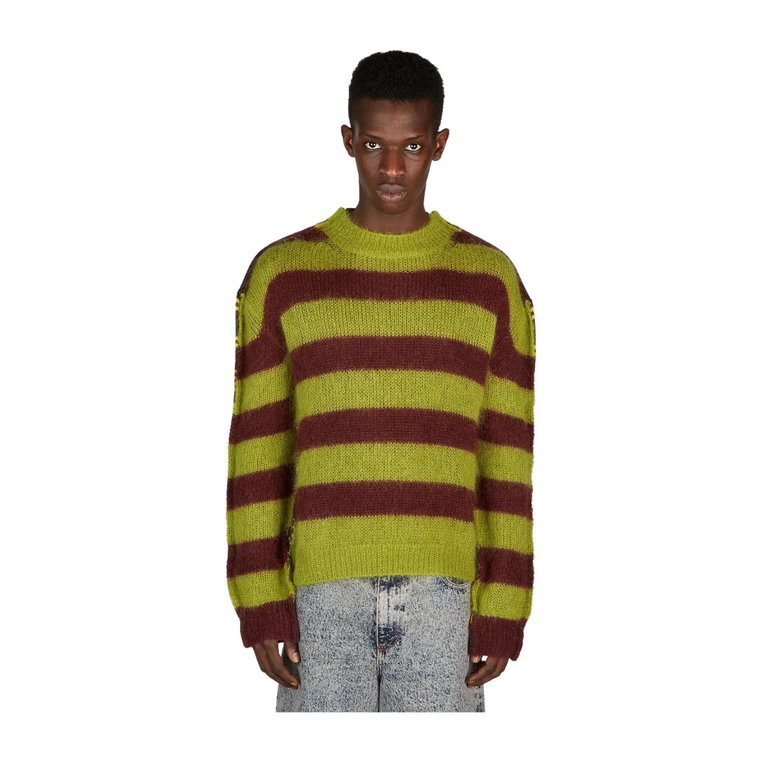 Sweter z paskami z mohairu Marni