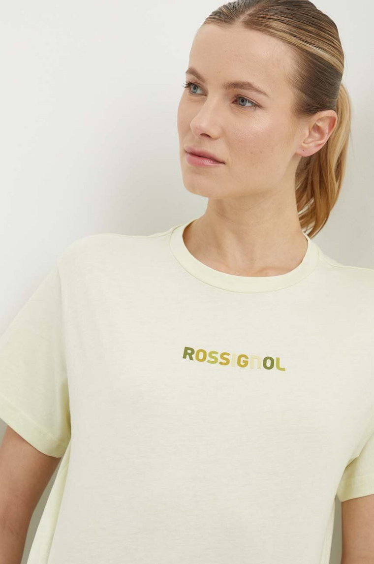 Rossignol t-shirt bawełniany damski kolor żółty RLMWY17