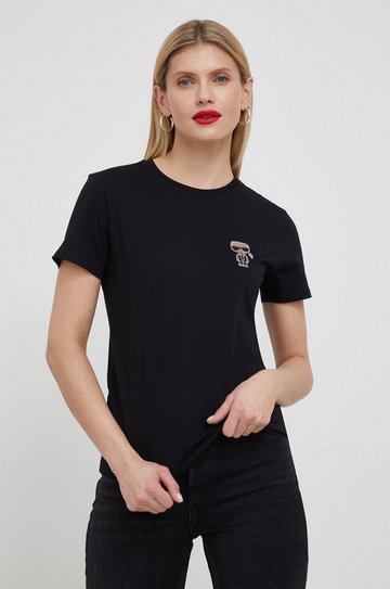 Karl Lagerfeld t-shirt bawełniany 216W1731.51 kolor czarny