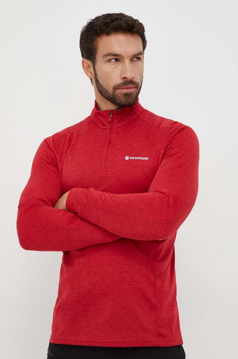 Montane longsleeve funkcyjny Dart Zip kolor czerwony MDRZN