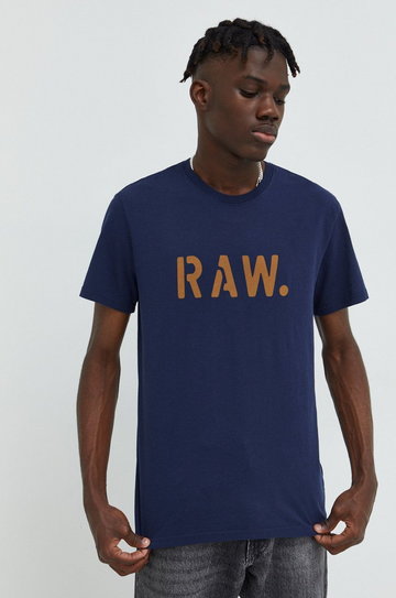 G-Star Raw t-shirt bawełniany kolor zielony z nadrukiem