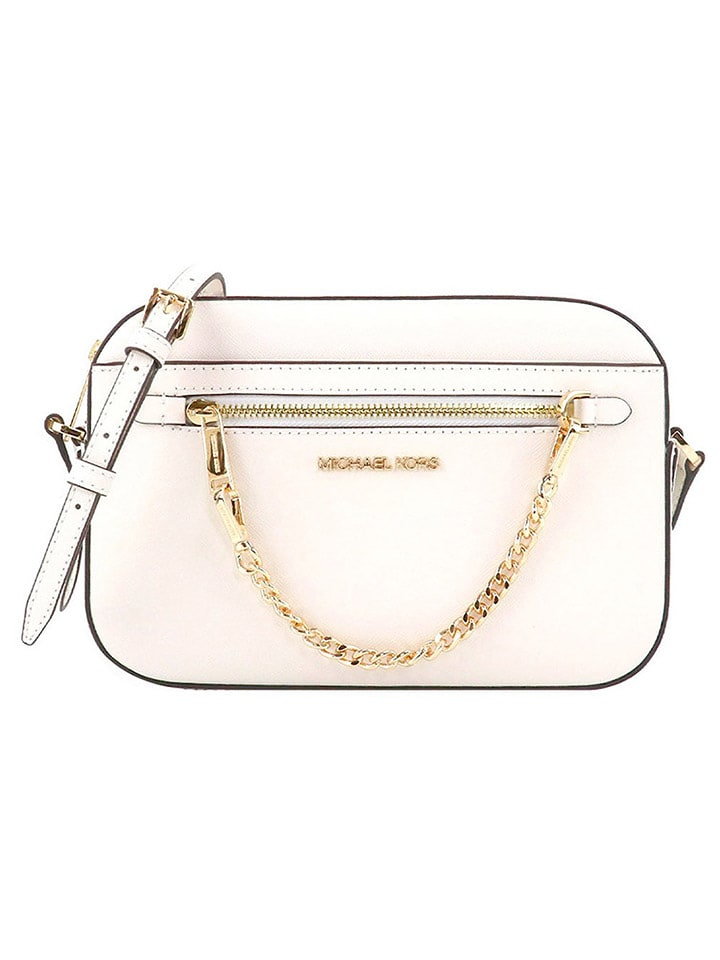 Michael Kors Skórzana torebka w kolorze białym - 24 x 16,5 x 5 cm