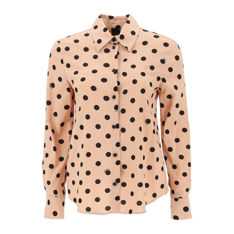 Klasyczna koszula w stylu Jacquard z wzorem w groszki Pinko