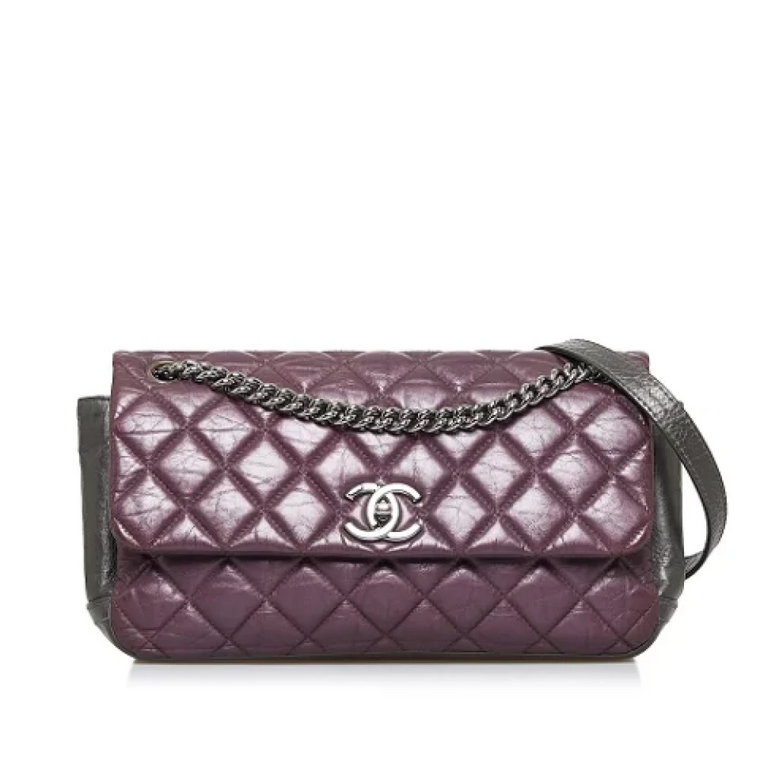 Lilla Skinn Chanel Flap Torba Chanel Vintage