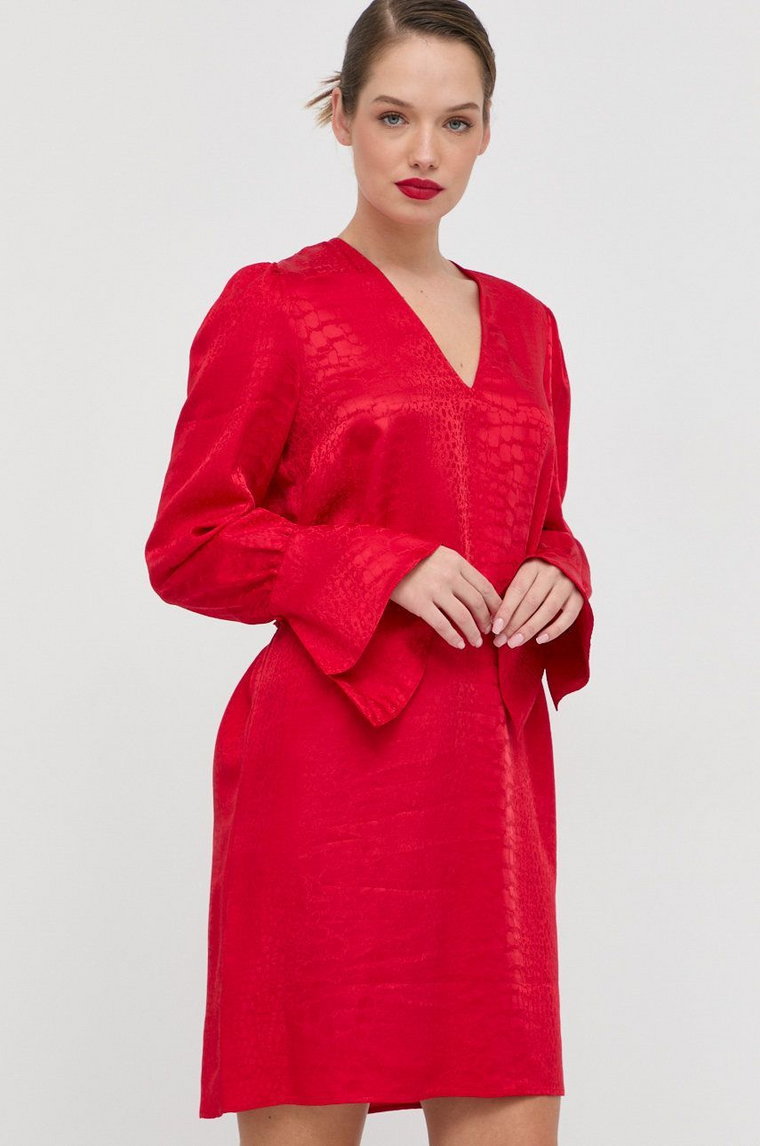 Twinset sukienka kolor czerwony mini prosta