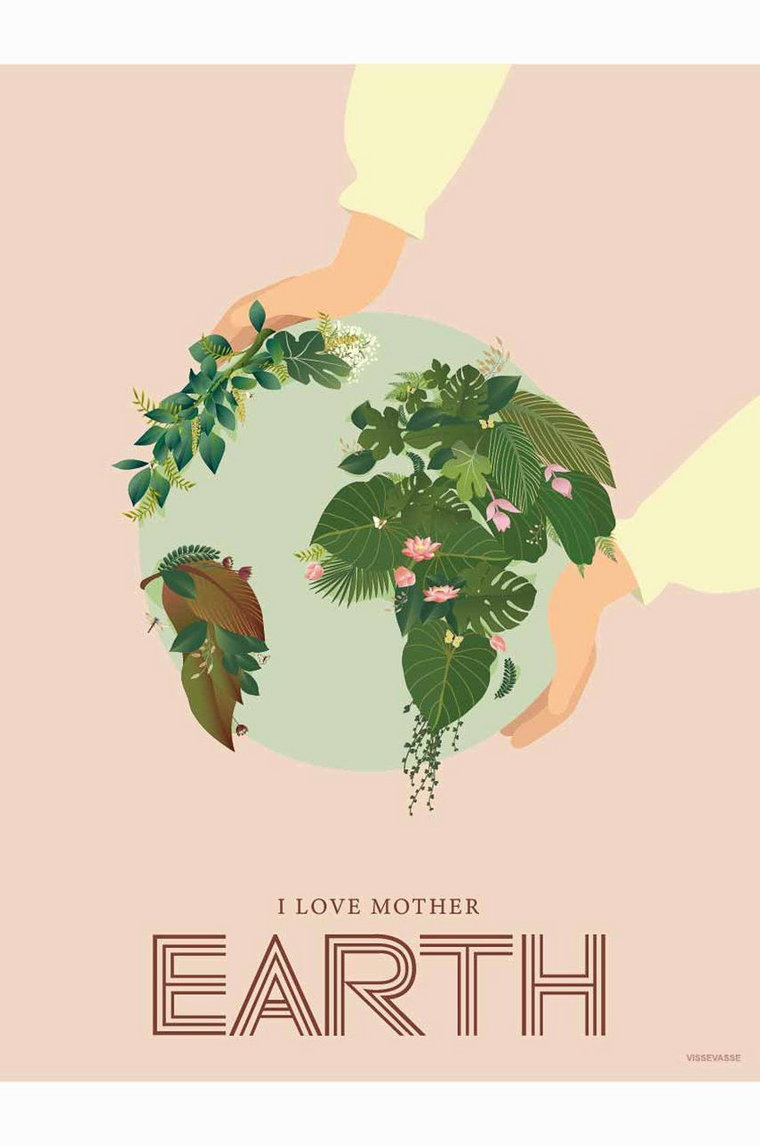 Vissevasse plakat I Love Mother Earth 50x70 cm