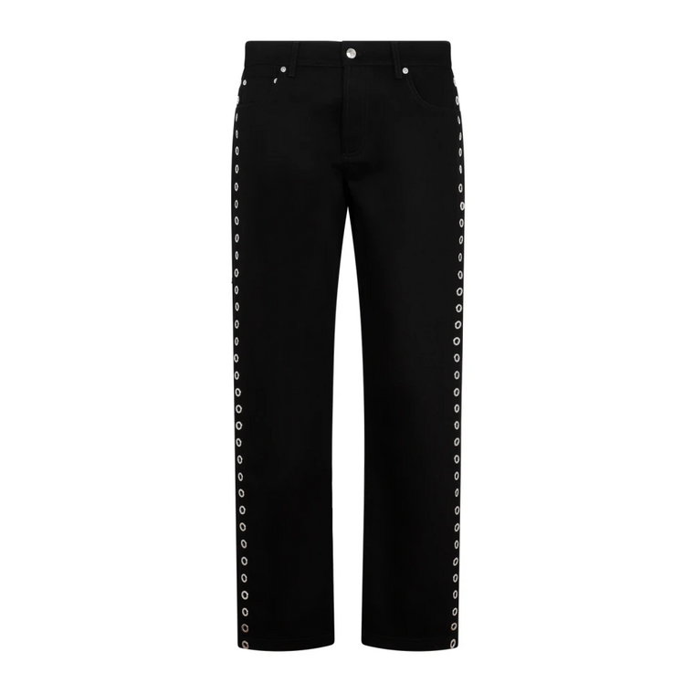 Eyelet Cotton Jeans Alexander McQueen