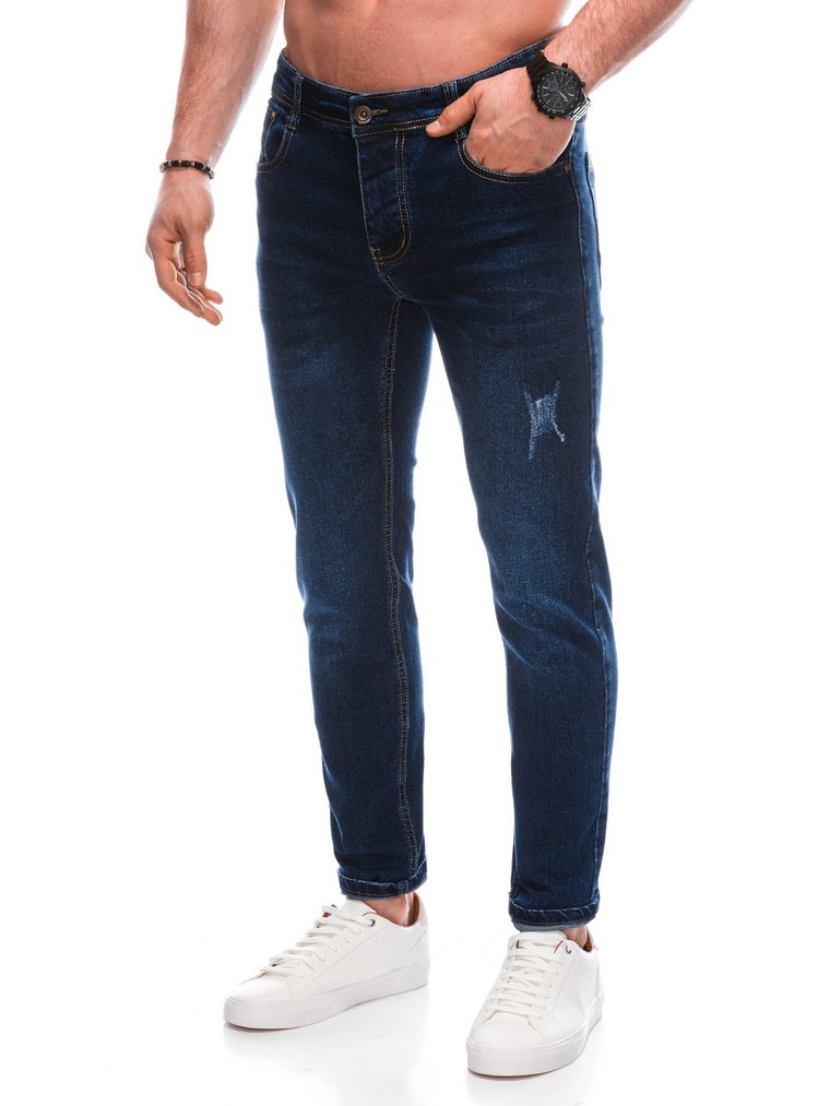 Spodnie męskie jeansowe P1469 - niebieskie