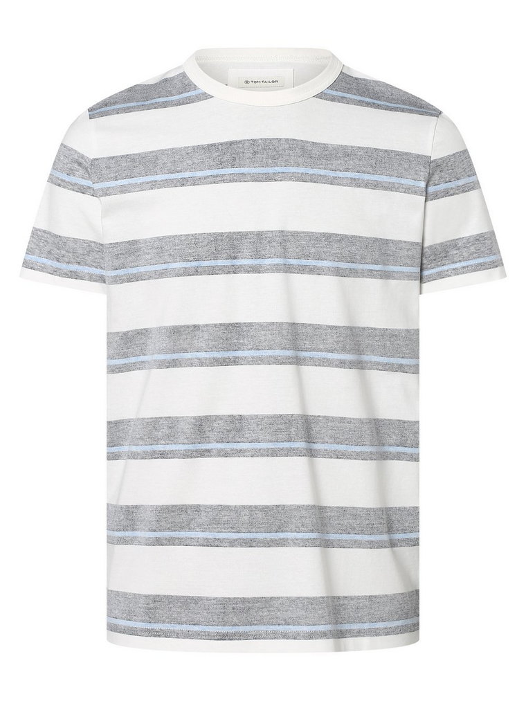 Tom Tailor - T-shirt męski, niebieski|biały