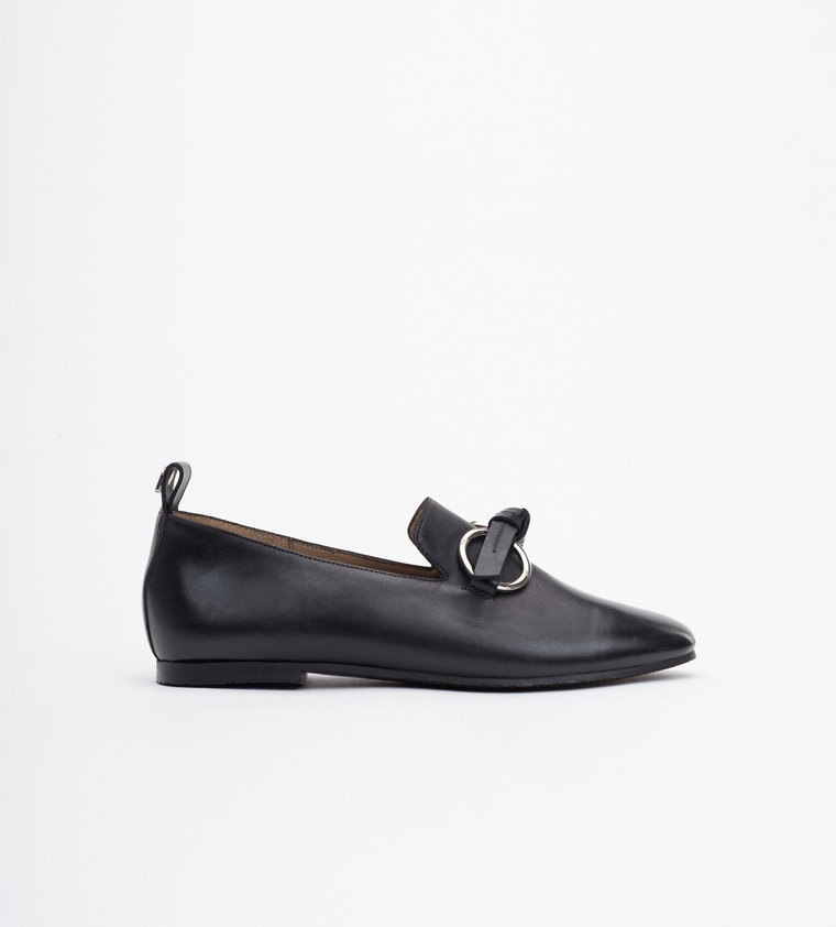 Czarne loafersy damskie : Rozmiar - 38