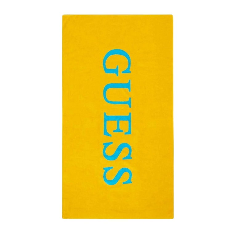 Żółta Ręcznik Plażowy - 100% Bawełna Guess