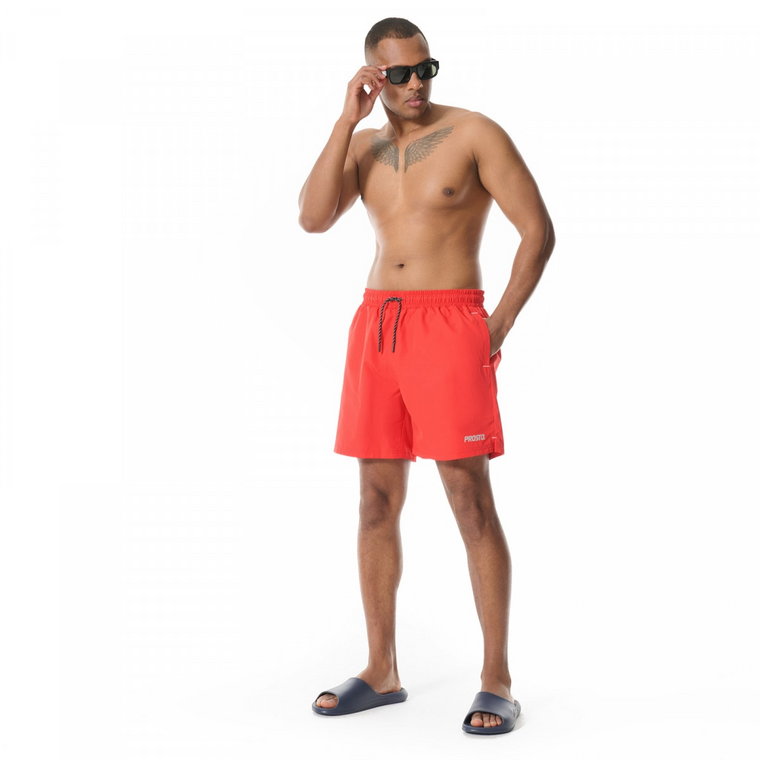 Męskie spodenki  plażowe Prosto Shorts Basy - czerwone