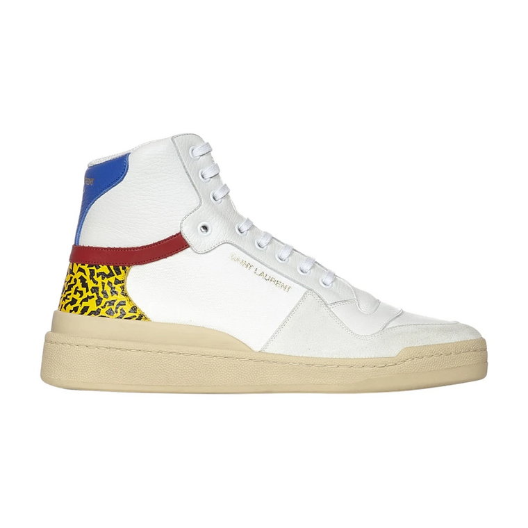 Sl24 Mid-Top Sneakers Białe Saint Laurent