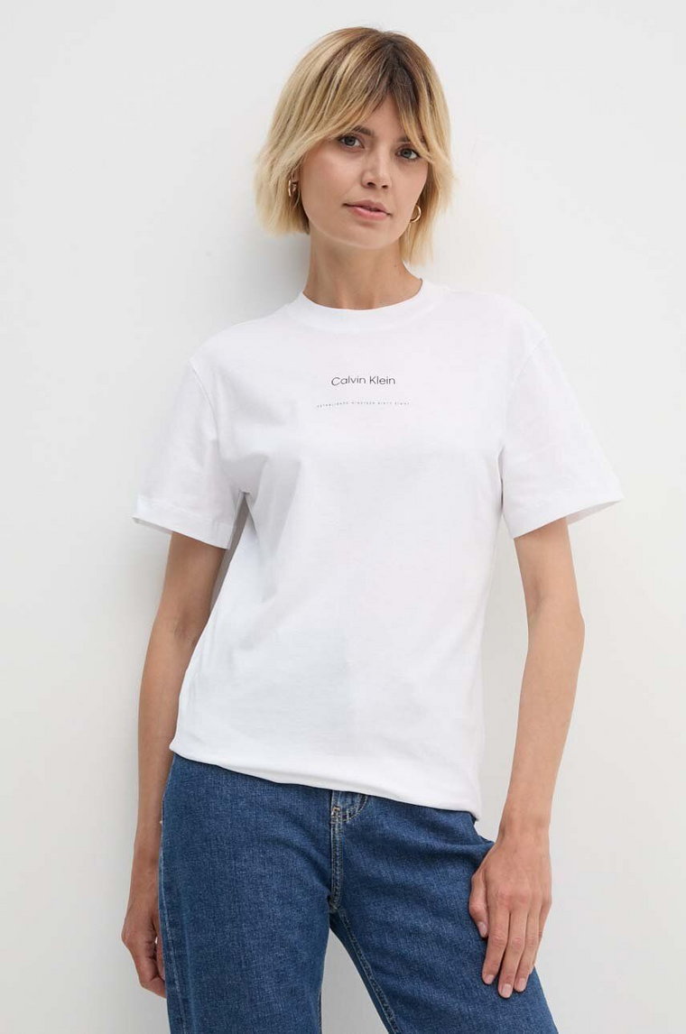 Calvin Klein t-shirt bawełniany damski kolor biały K20K207215