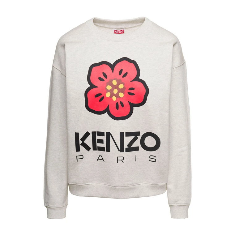 Biała Bluza z Logo Kwiatowym Kenzo