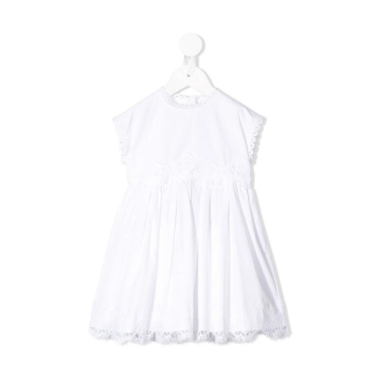 Biała Sukienka A-line Midi dla Dziewczynek Dolce & Gabbana