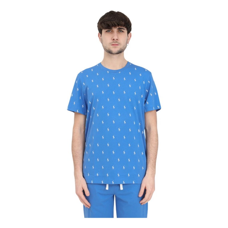 Niebieska Unisexowa Koszulka z Logo Ralph Lauren