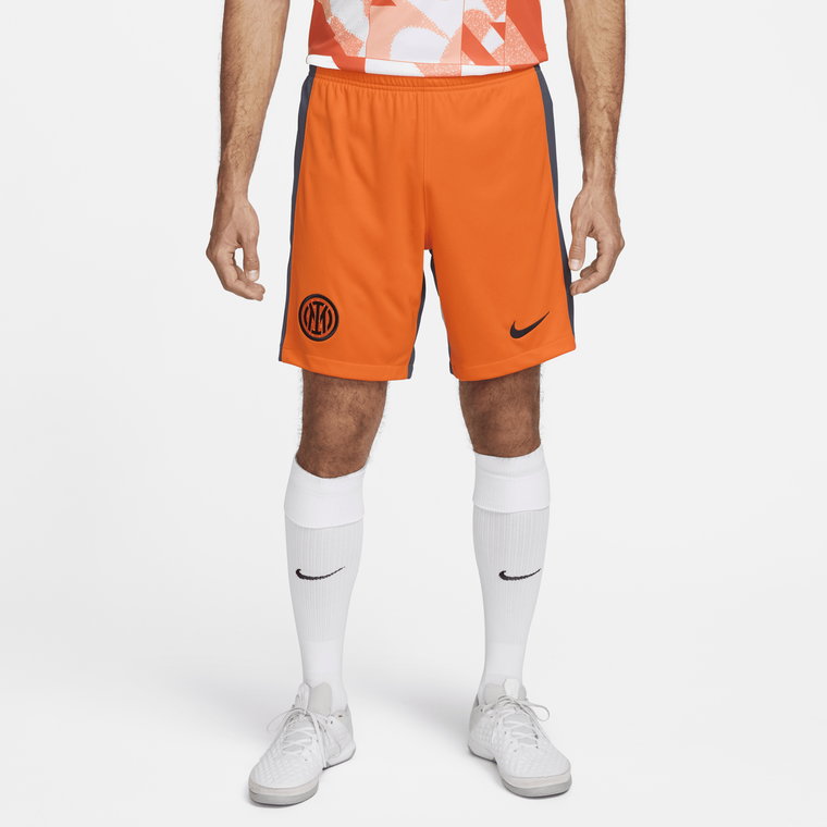 Męskie spodenki piłkarskie Nike Dri-FIT Inter Mediolan Stadium 2023/24 (wersja trzecia) - Pomarańczowy