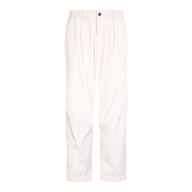 Białe Spodnie Aw22 z Mieszanki Bawełny Moncler
