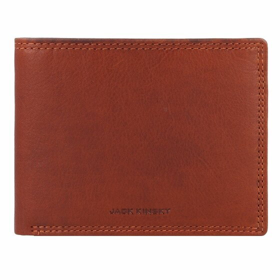 Jack Kinsky Portfel Ochrona RFID Skórzany 12 cm cognac