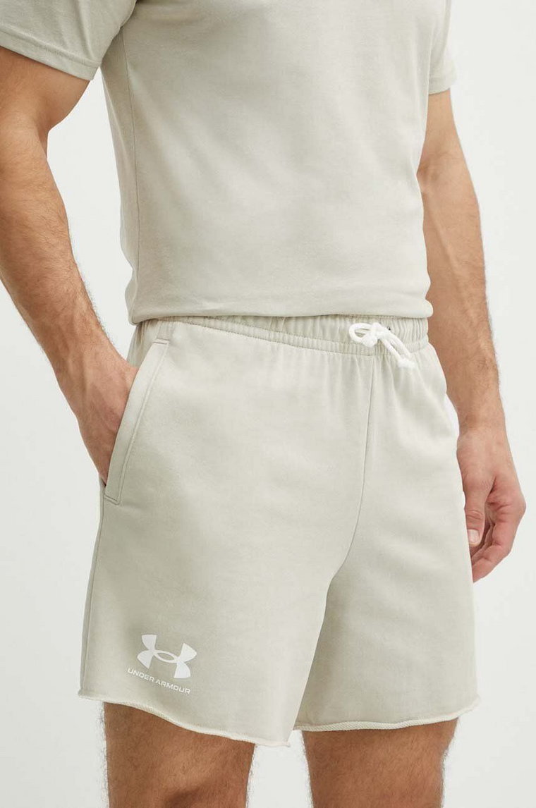 Under Armour szorty treningowe Rival kolor beżowy