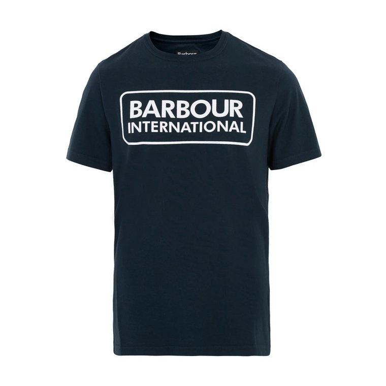 Nowoczesna Graficzna Koszulka z Logo Navy-S Barbour