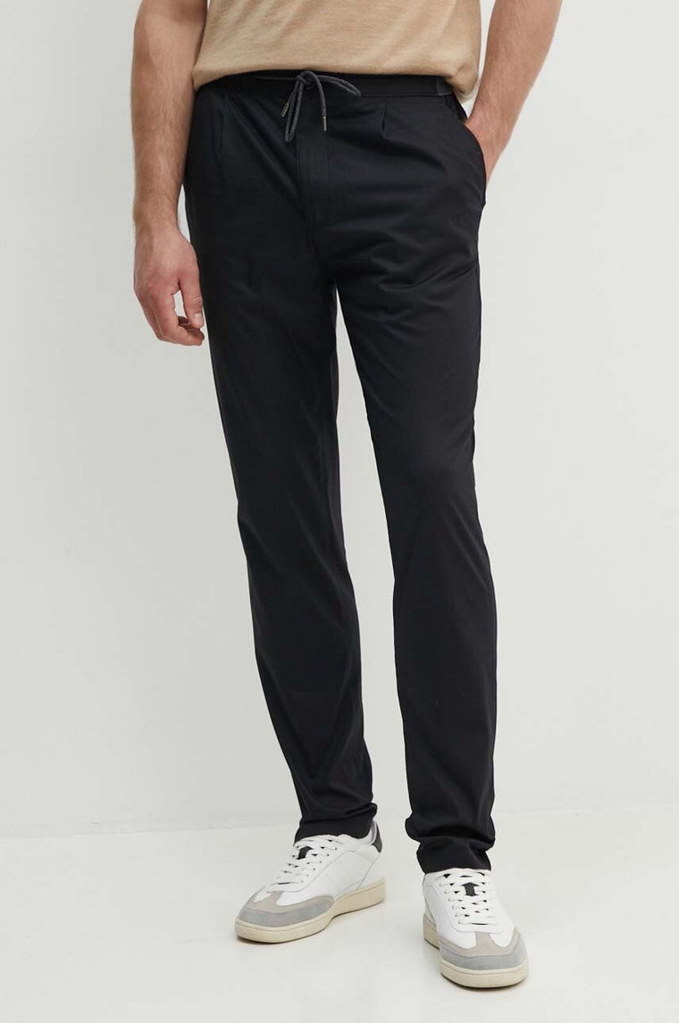 Michael Kors spodnie męskie kolor czarny dopasowane CT4303NEN6