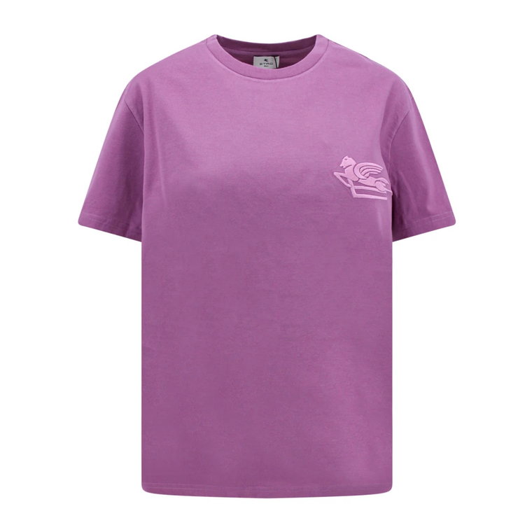 Różowa Bawełniana Koszulka z Logo Etro Pegaso Etro