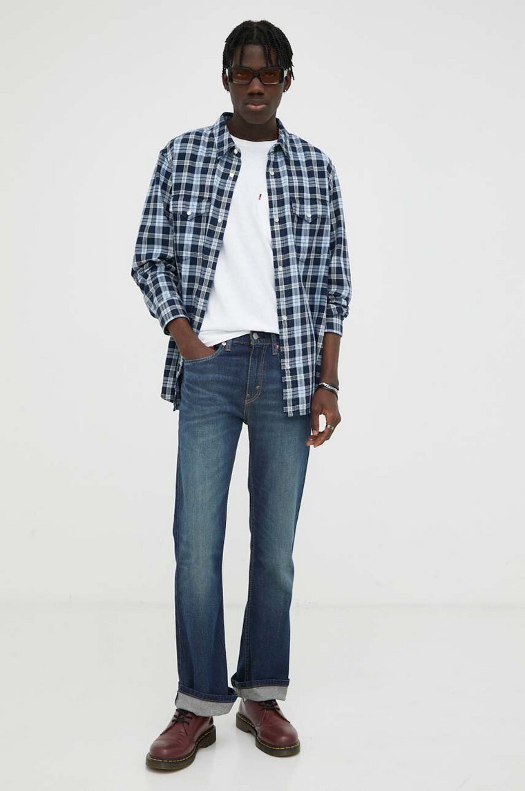 Levi's jeansy 527 SLIM BOOT CUT męskie kolor granatowy