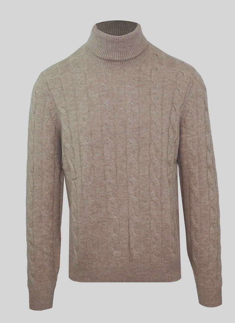 Swetry marki Malo model IUM024FCB22 kolor Brązowy. Odzież męska. Sezon: Cały rok