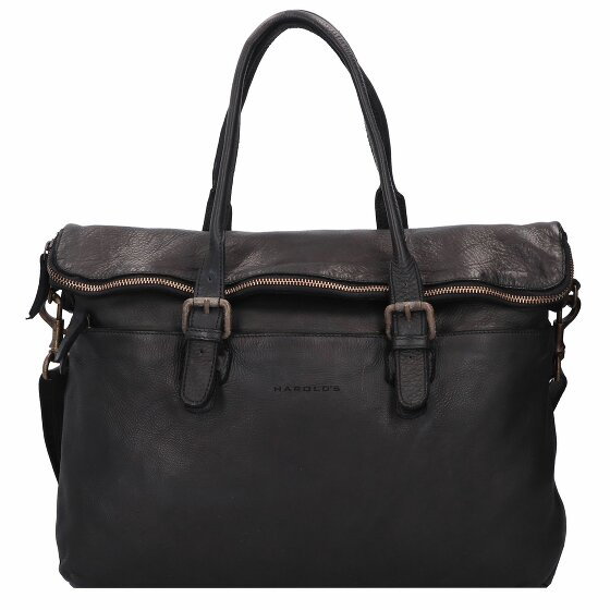 Harold's Submarine Briefcase Leather 36 cm Komora na laptopa schwarz