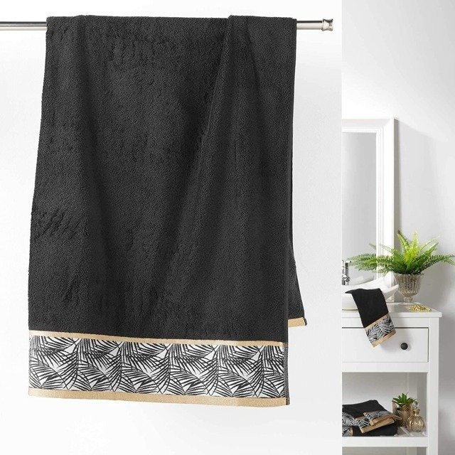 Ręcznik kąpielowy 90x150 cm MIRANDA : Kolor - Czarny