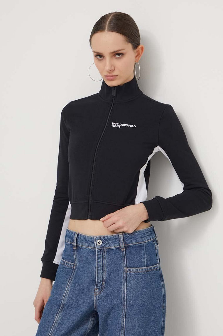 Karl Lagerfeld Jeans bluza damska kolor czarny z aplikacją