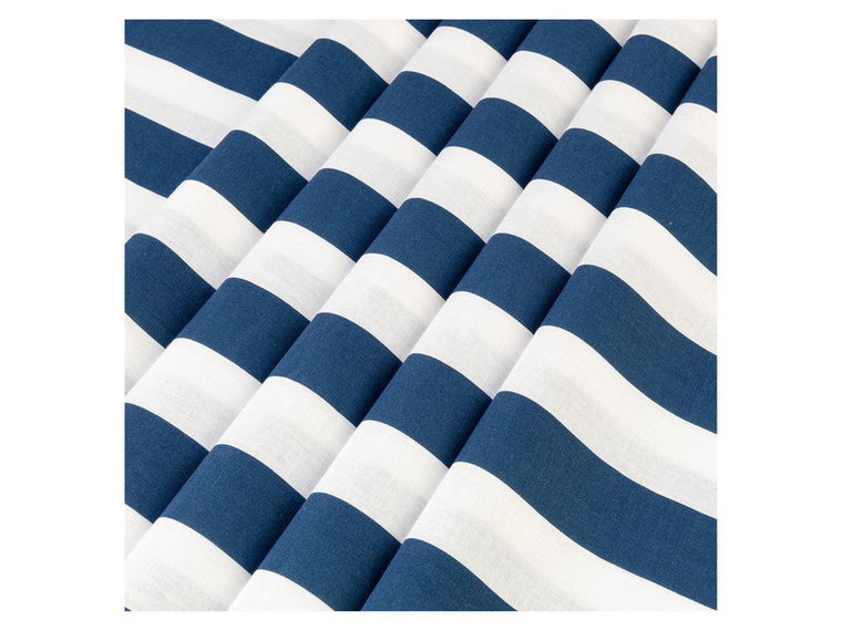 LIVARNO home Pościel dwustronna z bawełny renforcé, 220 x 200 cm (Paski niebieski/biały)