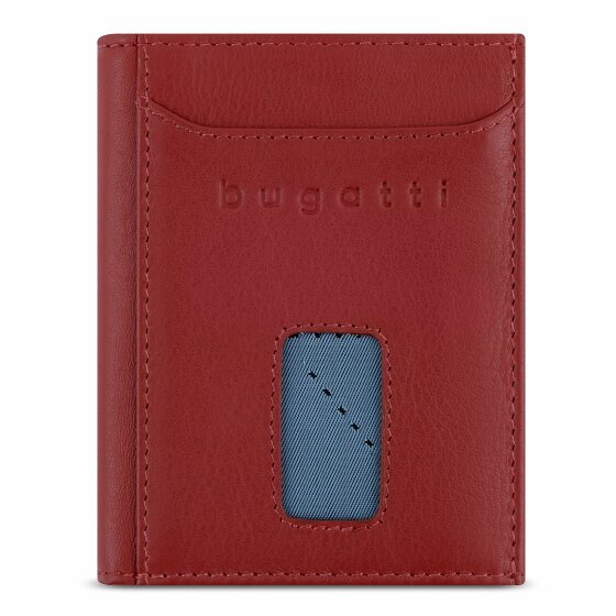 bugatti Secure Slim Etui na karty kredytowe Ochrona RFID Skórzany 8 cm rot