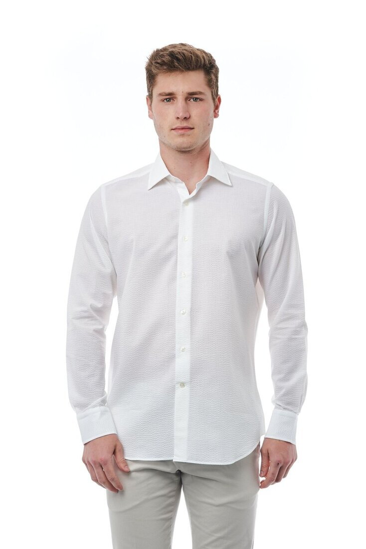 Koszula marki Bagutta model 050_AL 55744 kolor Biały. Odzież męska. Sezon: