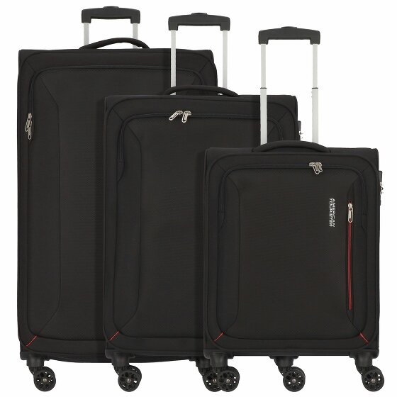 American Tourister Hyperspeed 4-Wheel Suitcase Set 3szt. jet black