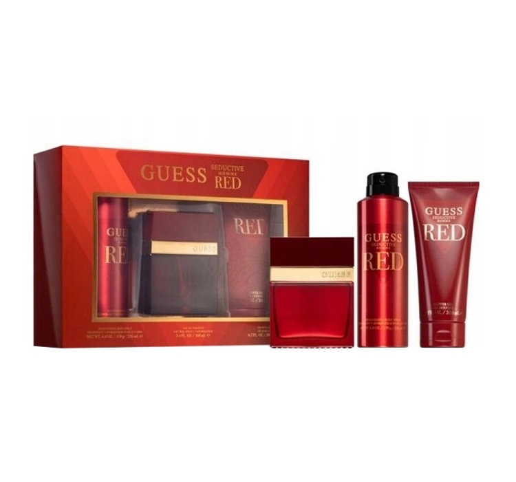 Guess Red Seductive Homme woda toaletowa spray 100ml + dezodorant 226ml + żel pod prysznic 200ml