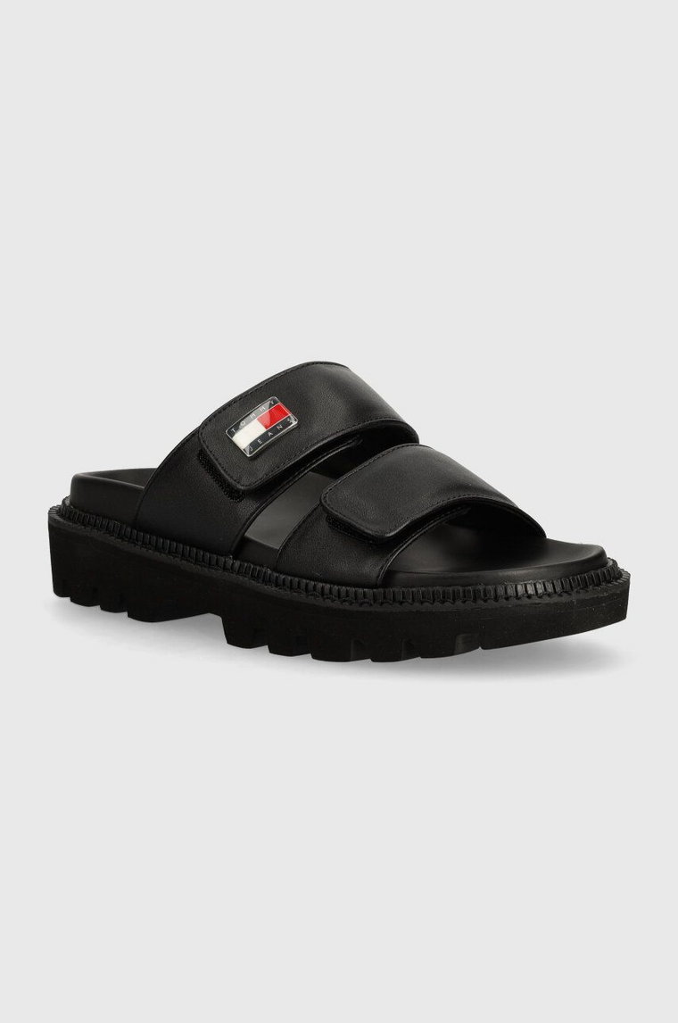 Tommy Jeans klapki TJW PUFFED SANDAL damskie kolor czarny EN0EN02560