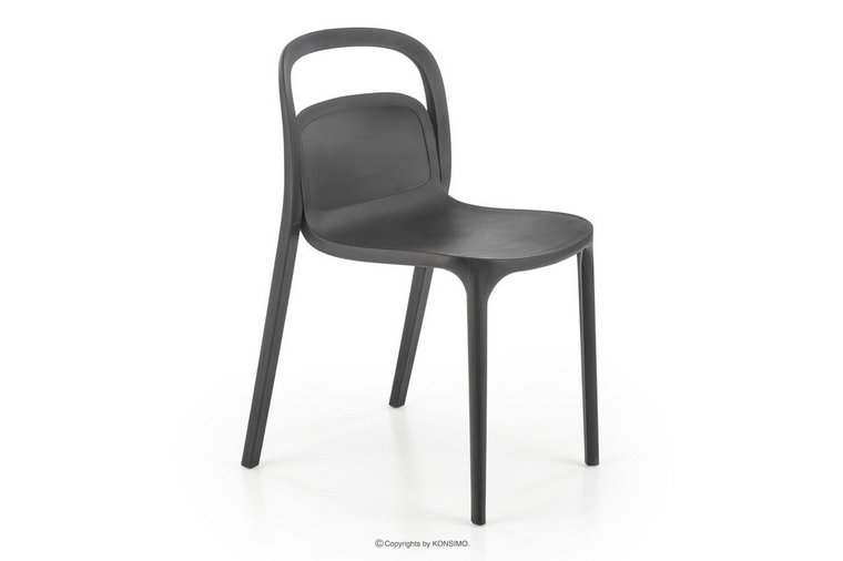 Czarne nowoczesne krzesło na taras FENOKE Konsimo